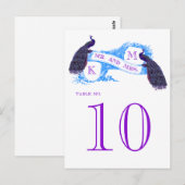 ブルー ヴィンテージ ペコック ウェディング テーブル ナンバー 8806CE ポストカード (正面/裏面)