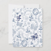 ブルー ヴィンテージ ロマンス RSVP カード (裏面)