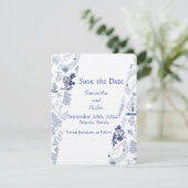 ブルー ヴィンテージ ロマンス RSVP カード (スタンド正面)