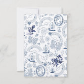 ブルー ヴィンテージ ロマンス RSVP カード (裏面)