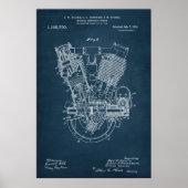 ブルー |内燃機関特許 ポスター (正面)