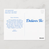 ブルー | 写真はっきりしたの卒業式 ポストカード (裏面)