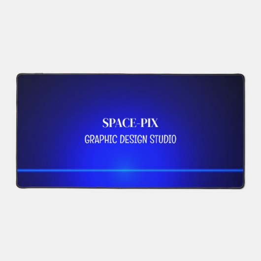 ブルー《写真》ぼけ味ギロシェデザイン、グラフィックデザイナー デスクマット (正面)