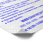 ブルー《写真》ぼけ味ギロシェデザイン、グラフィックデザイナー ポスター (角)