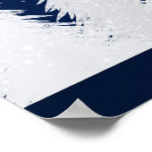 ブルー《写真》ぼけ味スノーウィー冬セール小売広告 ポスター (角)