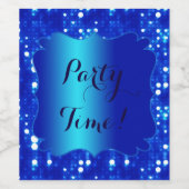 ブルー《写真》ぼけ味スパークルスワインボトルラベル ワインラベル (シングルラベル)