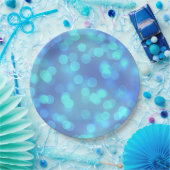 ブルー《写真》ぼけ味パーティーディナー紙プレート ペーパープレート (パーティー)