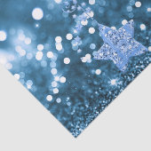 ブルー《写真》ぼけ味フェイクグリッター&スターズティッシュペーパー 薄葉紙 (詳細)