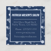 ブルー《写真》ぼけ味メイクアップアーティストスクエアビジネスカード スクエア名刺 (裏面)