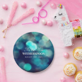 ブルー《写真》ぼけ味ライトエフェクト紙ウェディングパーティープレート ペーパープレート (パーティー)