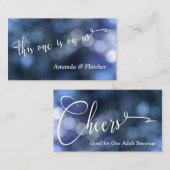 ブルー《写真》ぼけ味ライト&タイポグラフィ32ドリンクチケット 割引カード (正面/裏面)