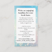 ブルー《写真》ぼけ味作家とライターブックカバー 名刺 (裏面)