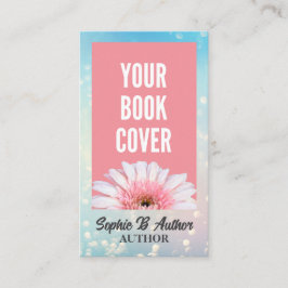 ブルー《写真》ぼけ味作家とライターブックカバー 名刺