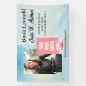 ブルー《写真》ぼけ味作家ブックの起動招待状 横断幕 (縦)