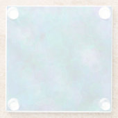 ブルー《写真》ぼけ味抽象芸術デジタルアート ガラスコースター (裏面)