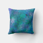 ブルー《写真》ぼけ味抽象芸術デジタルアート クッション (裏面)