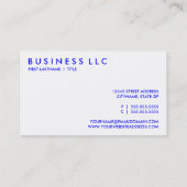 ブルー. 名刺 (裏面)