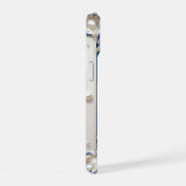 💎 ブルー 名前入り パール装飾 モノグラムギフト iPhoneケース 📱 iPhone 15ケース (右側面)