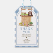 ブルー 地元で育てられた ベイビーシャワーのおもてなしタグ ギフトタグ (正面)