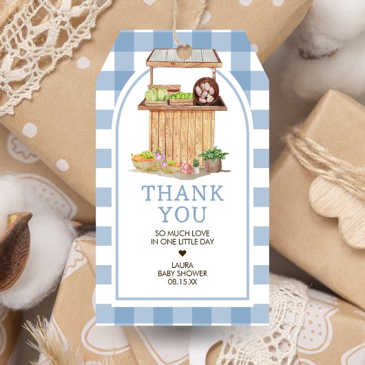 ブルー 地元で育てられた ベイビーシャワーのおもてなしタグ ギフトタグ