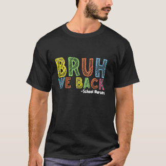 ブルー 学校に戻ってきた スクールナース 新学期 Tシャツ