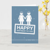 ブルー |完全一致 |ハッピーバースデー カード (黄色い花)