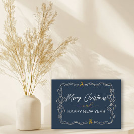 ブルー:弓&ツリーズドードルズホリディフォールドカード カード