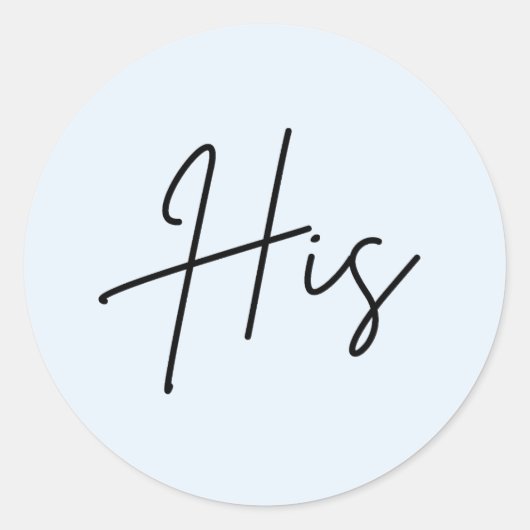 ブルー 彼の ウェディング ウェルカムバッグ ステッカー (正面)