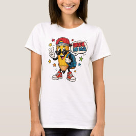 ブルー 戻ってきた 鉛筆 マスコット 新学期 先生 Tシャツ