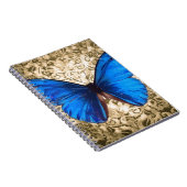 ブルー（昆虫）オオカバマダラ、モナークバタフライダマスクヴィンテージアート ノートブック (右側)