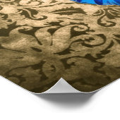 ブルー（昆虫）オオカバマダラ、モナークバタフライダマスクヴィンテージアート ポスター (角)