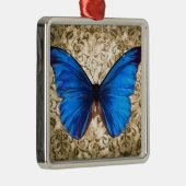 ブルー（昆虫）オオカバマダラ、モナークバタフライダマスクヴィンテージアート メタルオーナメント (右)