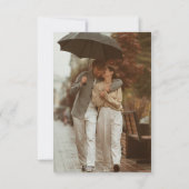 ブルー |書道シンプルフローラの結婚写真 セーブザデート (裏面)