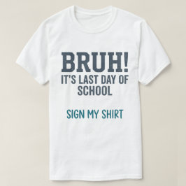 ブルー 最終登校日 サインシャツ 引用 Tシャツ