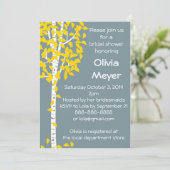 ブルー《植物》アスペンツリー招待状 招待状 (スタンド正面)