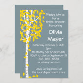 ブルー《植物》アスペンツリー招待状 招待状 (正面/裏面)