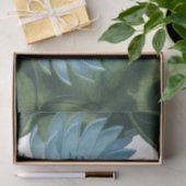 ブルー《植物》スイレンフラワーヴィンテージ 薄葉紙 (ギフト)