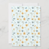 ブルー 水彩 花のベイビーシャワー 招待状 (裏面)