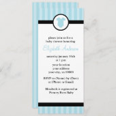 ブルー·洋服ベビー·シャワー 招待状 (正面/裏面)