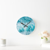 ブルー・海・ウェーブス・エクスプローラ ラウンド壁時計 (ホーム)
