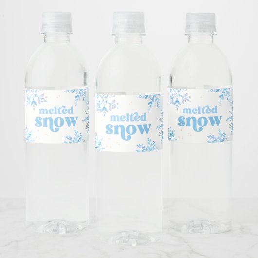 ブルー 溶けた雪 ウォーターボトル ラベル (ボトル)