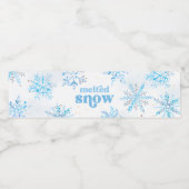 ブルー 溶けた雪 ウォーターボトル ラベル (シングルラベル)