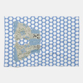 ブルー（犬）スタッフォードドッグジンジャージャースジャールジャルマグノリア キッチンタオル (横)