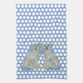 ブルー（犬）スタッフォードドッグジンジャージャースジャールジャルマグノリア キッチンタオル (縦)