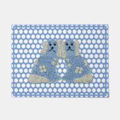 ブルー（犬）スタッフォードドッグジンジャージャースジャールジャルマグノリア ドアマット (正面)