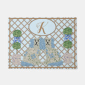 ブルー（犬）スタッフォードドッグスジンジャージャースジャーストピアリー ドアマット (正面)