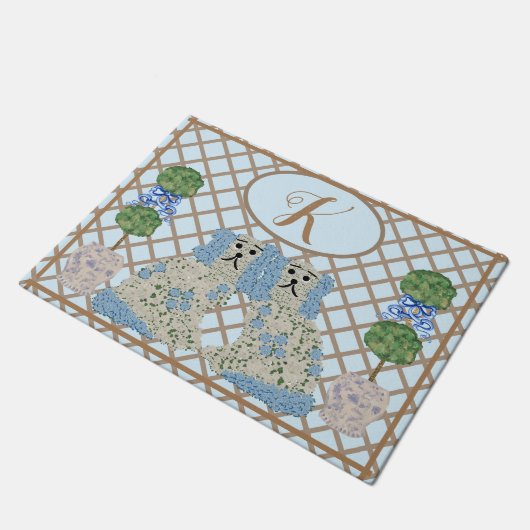 ブルー（犬）スタッフォードドッグスジンジャージャースジャーストピアリー ドアマット (アングル)