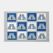 ブルー(犬)スタッフォードドッグスジンジャージャースマグノリア ドアマット (正面)