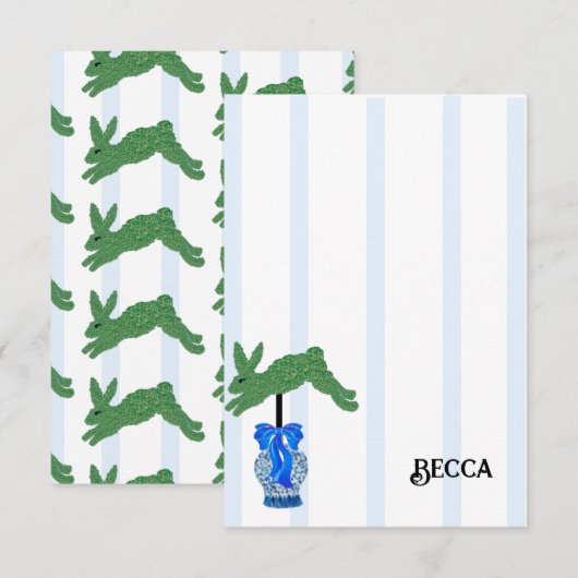 ブルー（犬）スタッフォードドッグズトピアリージンジャージャールジャー サンキューカード (正面/裏面)