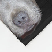 ブルー(犬)スタッフォードブルテリアパピー顔ブラック フリースブランケット (角)